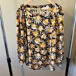 Loft Floral Print Long Sleeve Top